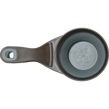 2 in 1 Silicone Measuring Cup with Food Bag Clip 237 ml, Grey